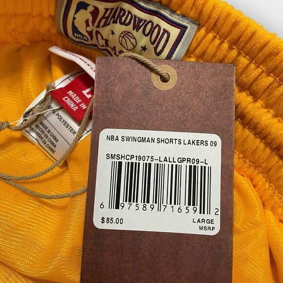 Mitchell & Ness Los Angeles Lakers ‘09  Swingman Yellow Shorts Mens size L NWT - Picture 10 of 10